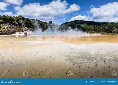 Champagne Pool An Active Geothermal Area New Zealand Editorial Photo