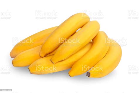 Group Of Bananas Isolated On White Background Banana Cluster Bunch Of