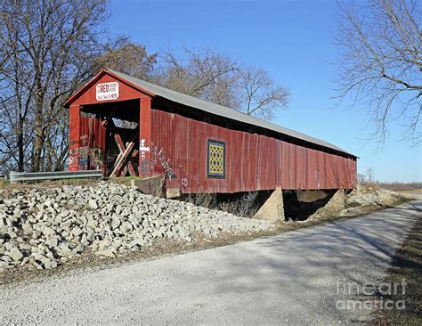 Old Red Covered Bridge Indiana Photograph By Steve Gass Fine Art America