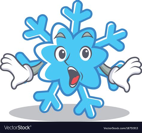 Surprised Snowflake Character Cartoon Style Vector Image