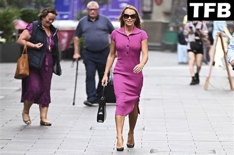 Amanda Holden Shows Off Her Pokies Outside The Global Radio Studios In