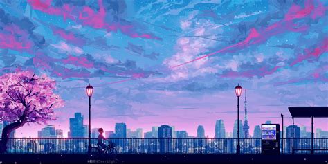 Pink And Purple Sky Anime Wallpapers Wallpaper Cave