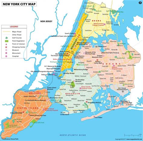 New York Boroughs Map Karte Von New York City Und Bezirke New York