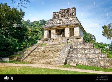 Temple Of The Sun Ancient Maya City Of Palenque Chiapas Mexico Stock