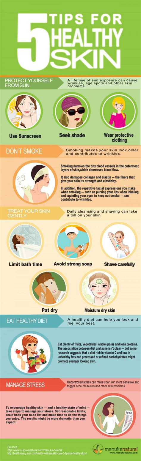 5 Tips For Healthy Skin 40 Simple Beauty Infographics