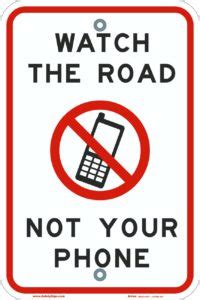 What to do ask students to think about different safety signs that they have seen around their school, workplace, Stop Texting and Driving Signs - Safety Sign News