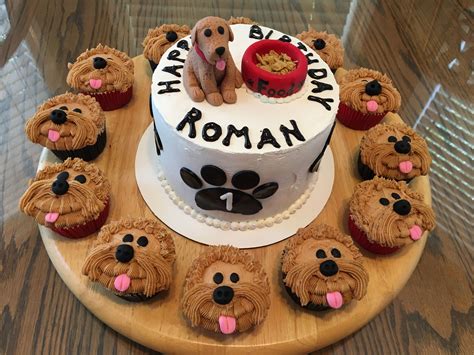 1st Birthday Puppy Dog Cake Dog Cakes Dog Birthday Cake Banana Cake