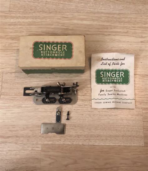 VINTAGE SINGER BUTTONHOLE Attachment 121795 With Original Box And