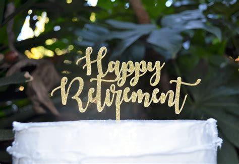 Happy Retirement Font 2 Cake Topper Assorted Colours Etsy Uk