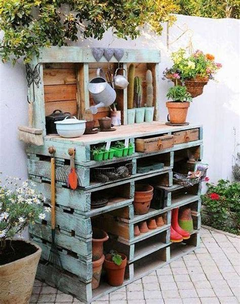 Rustic Diy Pallet Garden Shed Storage Ideas