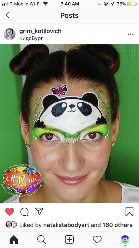 Panda Face Paint Panda Face Painting Face Paint Carnival Face Paint