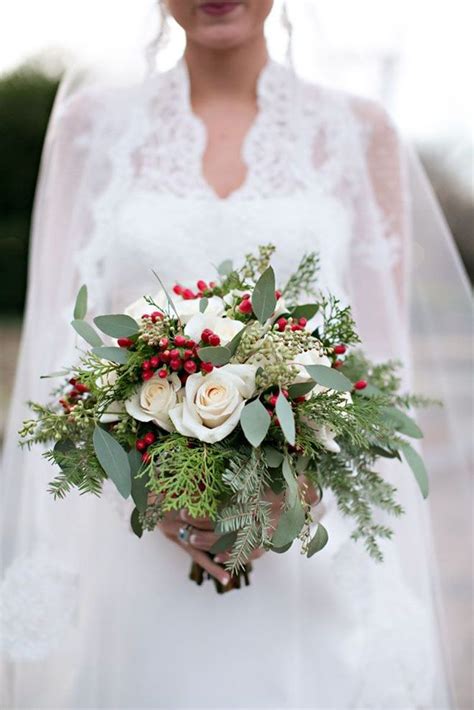 25 oh so festive christmas wedding ideas christmas wedding flowers winter bridal bouquets