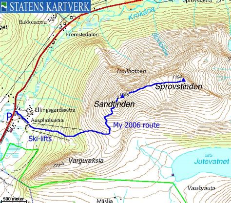Norwegian Mountains Route Descriptions Sprovstinden Sandtinden