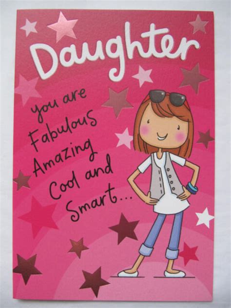 Colourful Funny Daughter You Are Cool Smart Birthday Greeting Card For