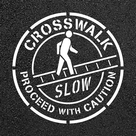 Crosswalk Pedestrian Floor Stencil Stop