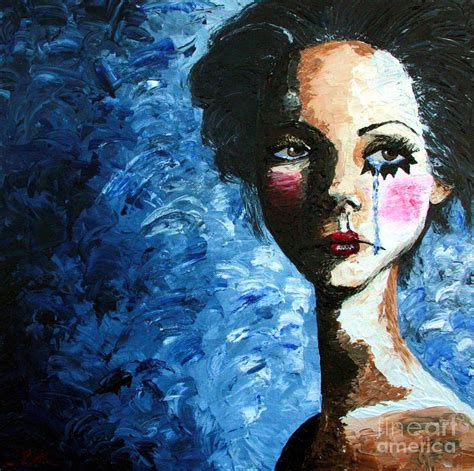 Sad Clown Girl Painting By Cris Motta