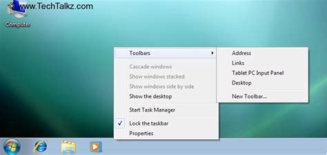 Guide How To Restore Quick Launch Toolbar In Windows 7 Techtalkz