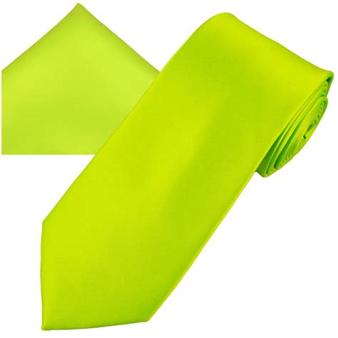 Plain Lime Green Men S Satin Tie Pocket Square Handkerchief Set From