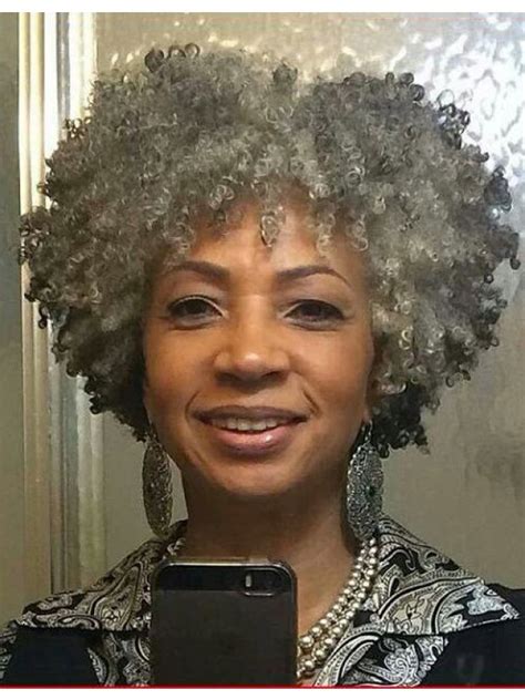Capless Short Synthetic Hair Curly Grey Wig With Bangs African American Wigs