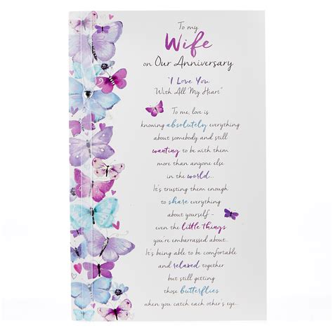Year's day (1/1) special occasion inspiration anniversary baby back to printables gift ideas gift wrapping parties & entertaining recipes play. Buy Anniversary Card - To My Wife, Butterflies for GBP 1 ...