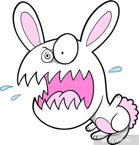 Fotobehang Crazy Bunny Rabbit Vector Illustratie Pixersnl