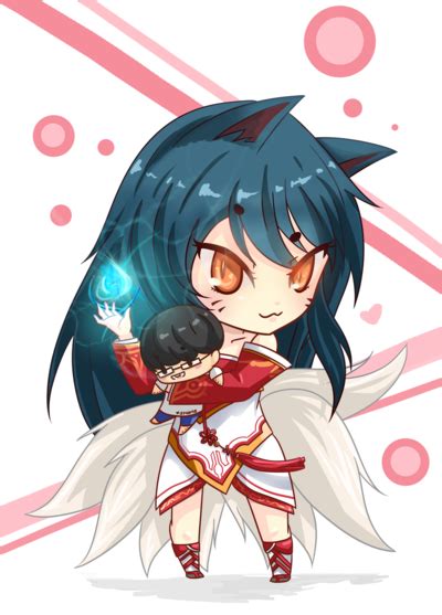 Ahri With A Doll By Xyrise On Deviantart Anime Chibi Ahri League
