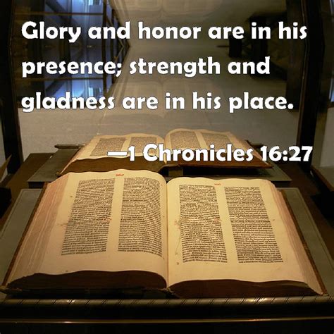 1 Chronicles 1627 Glory And Honor Are In His Presence Strength And