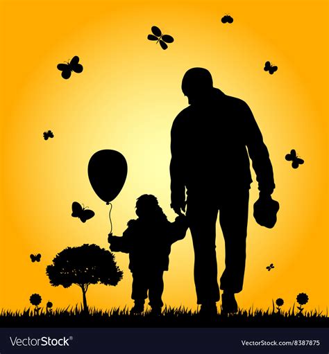 Child In Nature With Father Royalty Free Vector Image