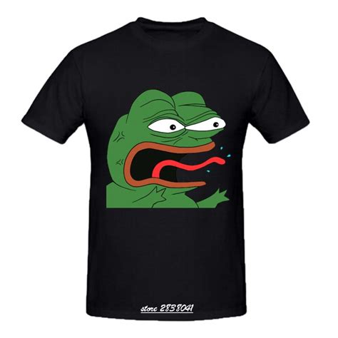Rttmall Black White Pepe The Frog Men T Shirts Short Sleeve Angry Pepe