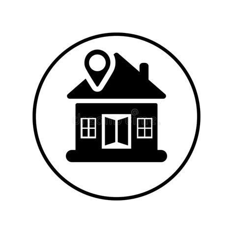 House Location Icon Real Estate Pinpoint Drop Shadow Map Pointer