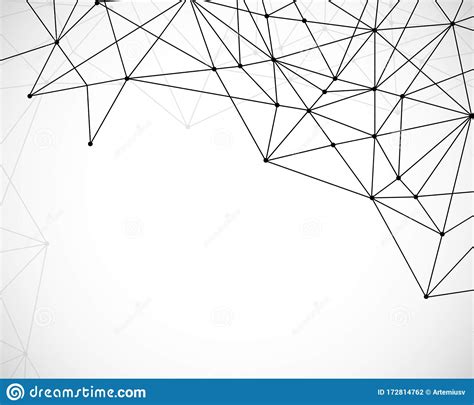 Abstract Triangles Space Low Poly White Background With Connecting