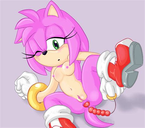 Rule 34 Amy Rose Anal Beads Anal Insertion Beige Skin Black Nose