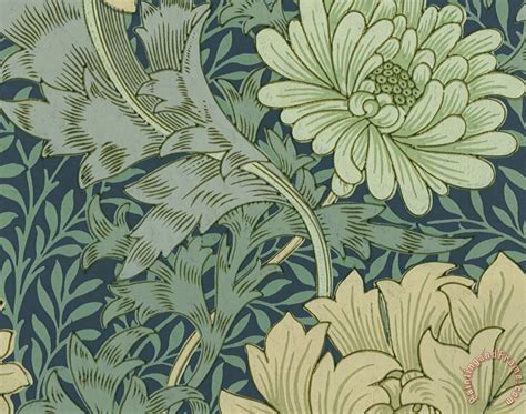 William Morris Wallpaper Sample With Chrysanthemum