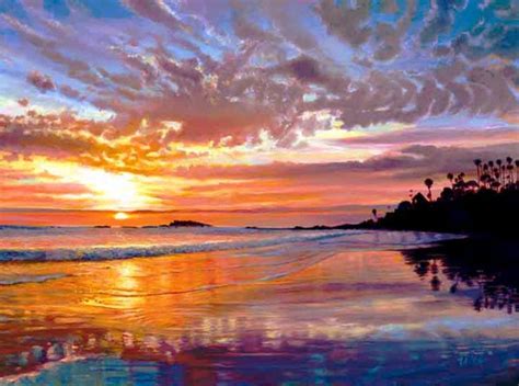 Laguna Sunset 2003 63x53 By Ruth Mayer Oil On Canvas Sunset