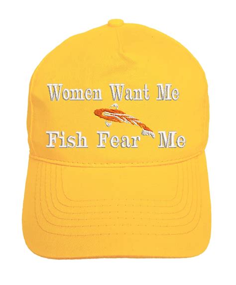 Women Want Me Fish Fear Me Embroidered Baseball Cap Hat In 15 Etsy
