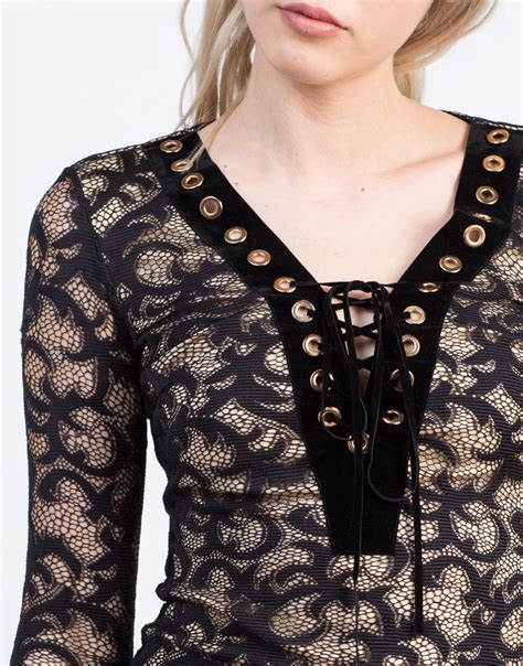 All Laced Up Blouse Black Top Lace Up Blouse Floral Top 2020ave