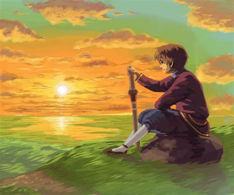 Arren Gedo Senki Studio Ghibli Boy Cloud Grass Male Focus