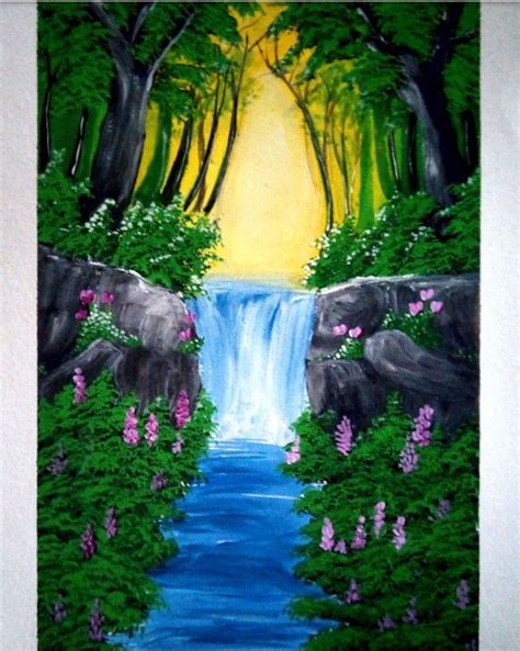 Waterfall Painting Waterfall Paintings Inspirational Canvas Art