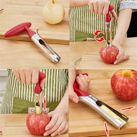 Stainless Steel Handheld Twist Fruit Core Seed Remover Apple Corer