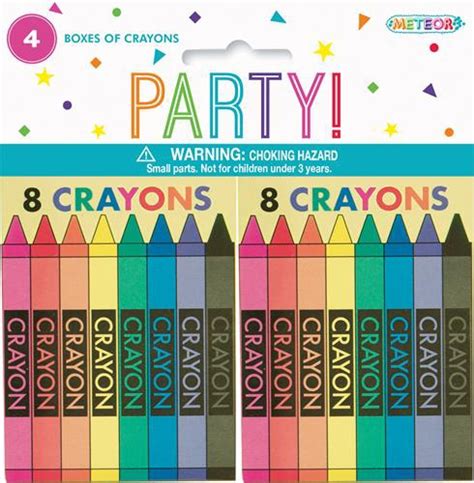 4 Crayon Boxes 8ct Party Shop
