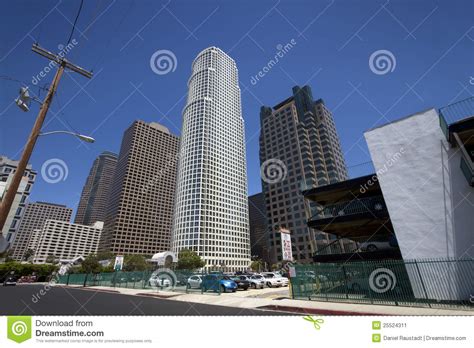 Modern Los Angeles Downtown Buildings Cityscape Stock