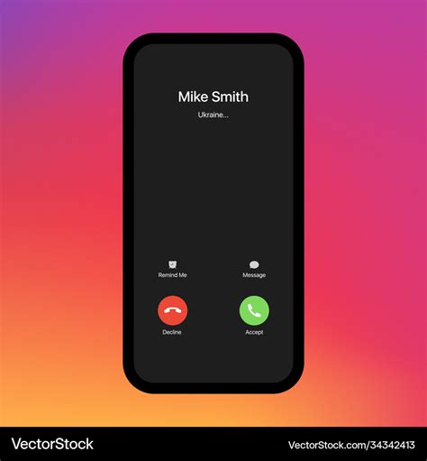 Iphone Call Screen Interface Accept Button Vector Image