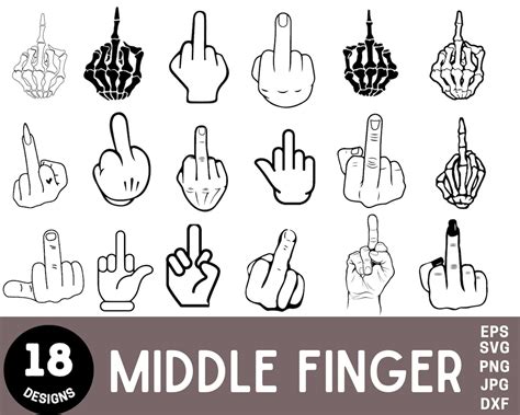Middle Finger Svg Middle Finger Vector Silhouette Cricut Etsy Canada
