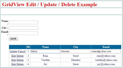 Delete Row From Aspnet Gridview On Button Click Using C And Vbnet