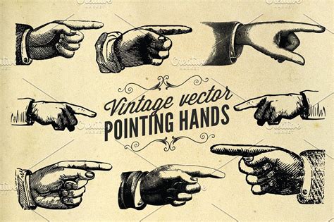 Vintage Vector Pointing Hands Pointing Hand Freelance Graphic Design