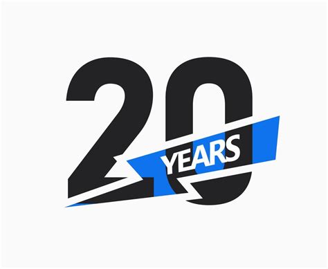 20 Years Of Business Jubilee Logo 20th Anniversary Sign Modern