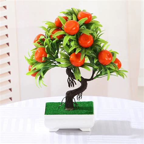 Artificial Bonsai Mandarin Orange Fruit Tree Pure Bonsai