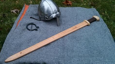 Wood Practice Sword Viking Double Edge Broadsword Custom