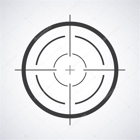 Target Icon Sight Sniper Symbol Isolated On A Gray Background