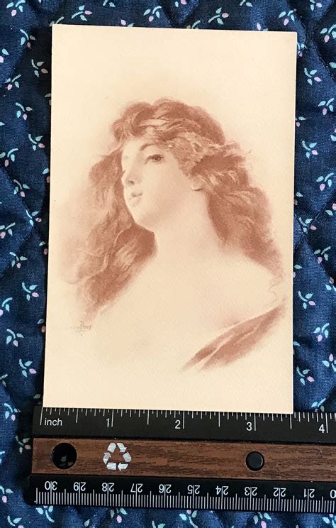 Antique 1900s Portrait Postcard Beautiful Young Lady With Etsy